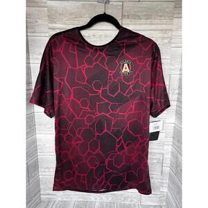 Atlanta United FC Youth XL 18/20 MLS Soccer Shirt Black Red Geometric Tee NEW